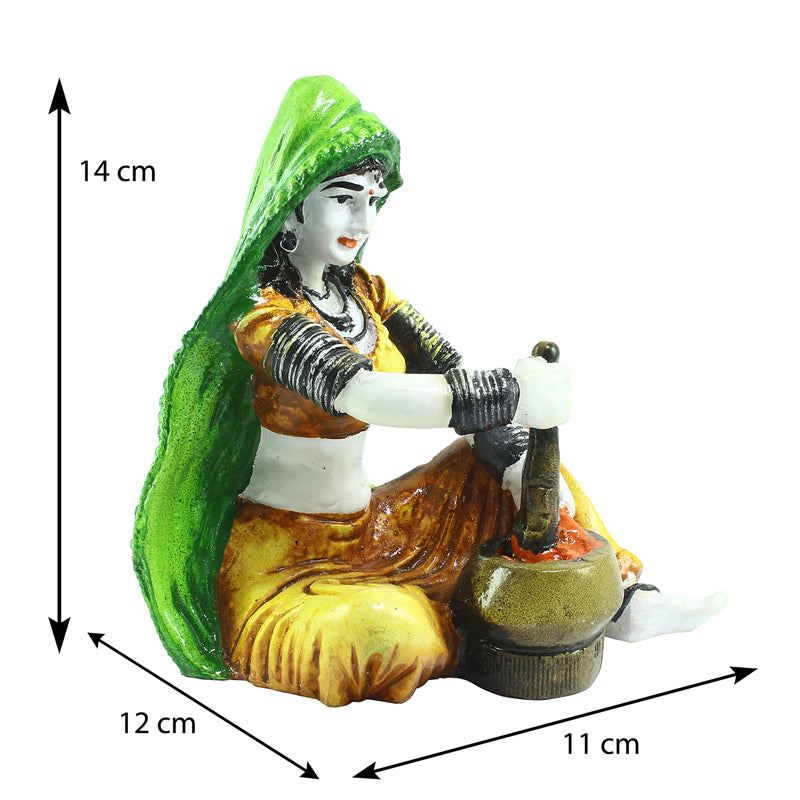 Showpieces - Rajasthani Lady Polyresin Showpiece