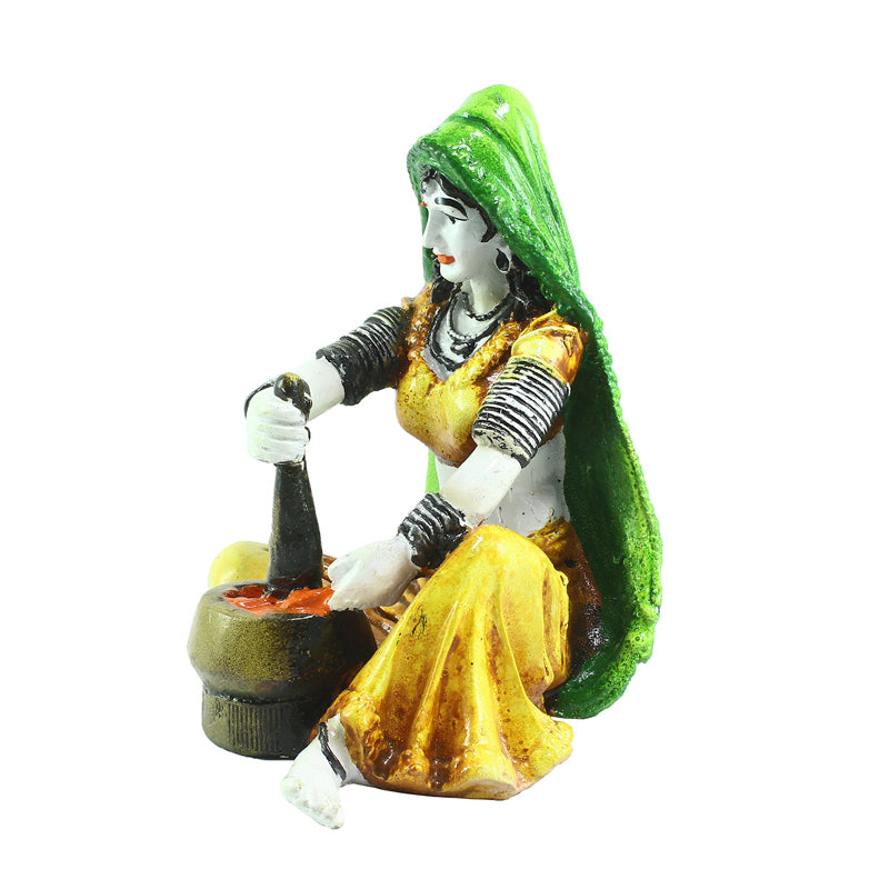 Showpieces - Rajasthani Lady Polyresin Showpiece