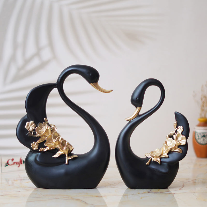 Buy Regal Black Swan Showpiece - Set Of Two Showpieces from Vaaree