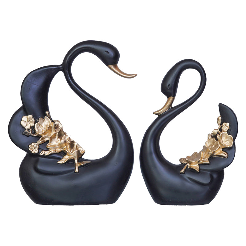 Buy Regal Black Swan Showpiece - Set Of Two Showpieces from Vaaree