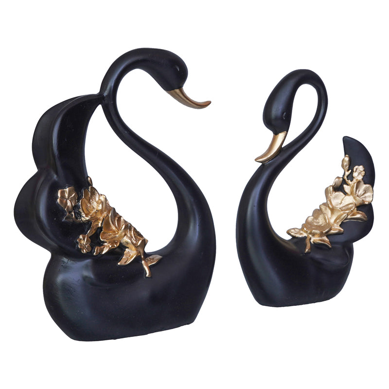 Buy Regal Black Swan Showpiece - Set Of Two Showpieces from Vaaree