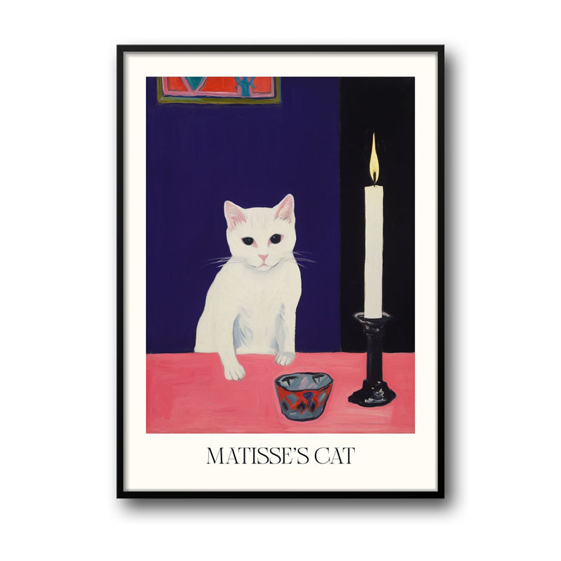 Wall Art & Paintings - Matisse's Cat Inspired by Henri Matisse Wall Art - Black Frame