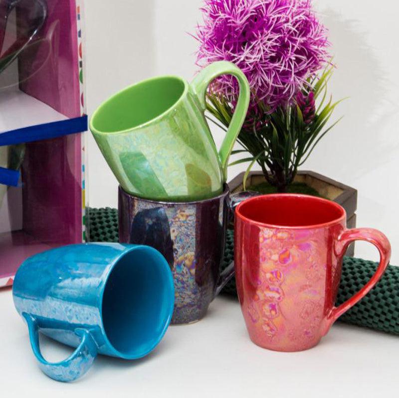 Buy Isolde Gloss Multicolor Mug (300 ML) - Set Of Four Mug & Tea Cup from Vaaree