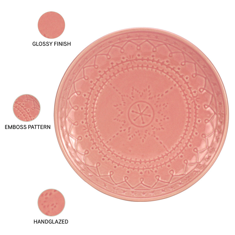 Buy Ekta Dinner Plate (Pink) - Set Of Four Dinner Plate from Vaaree