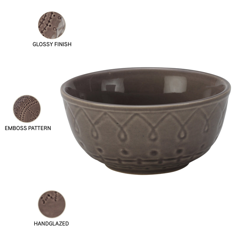 Buy Ekta Serving Bowl (Ash Grey) - Set Of Four Bowl from Vaaree