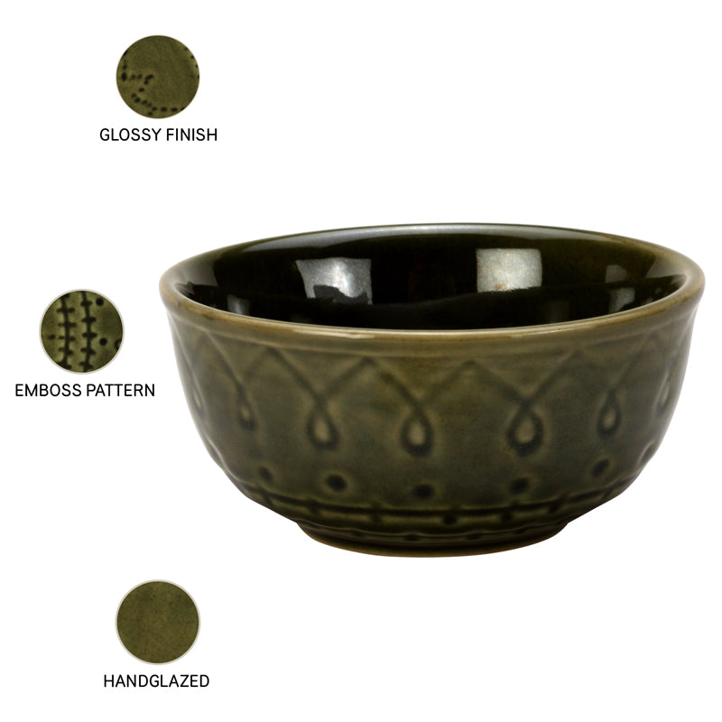 Buy Ekta Serving Bowl (Moss Green) - Set Of Four Bowl from Vaaree