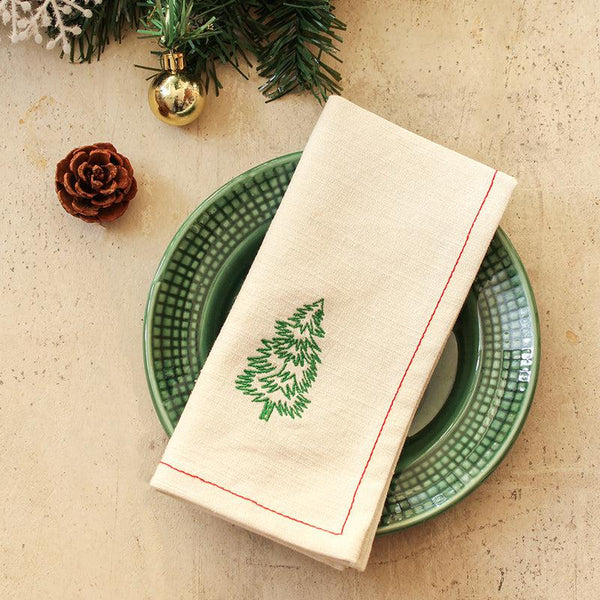 Buy Sparkling Tree Napkin - Off White Table Napkins from Vaaree