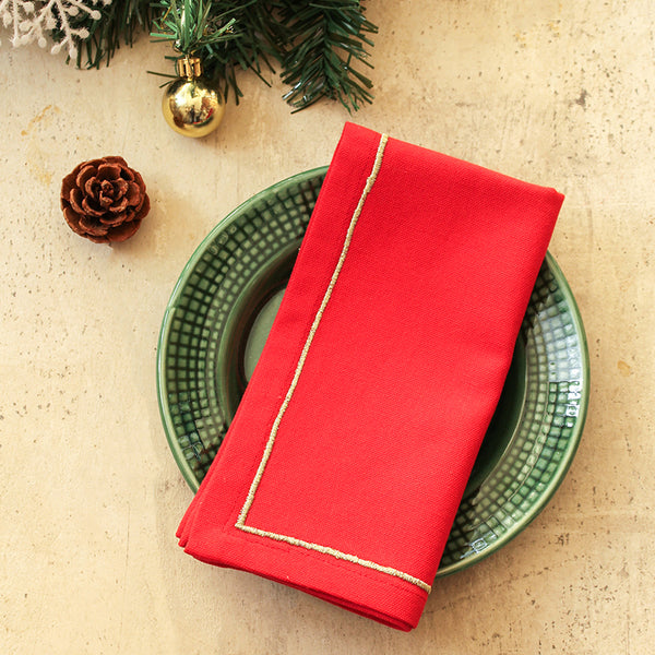 Table Napkin - Holly Napkin Napkins (Red) - Set Of Two