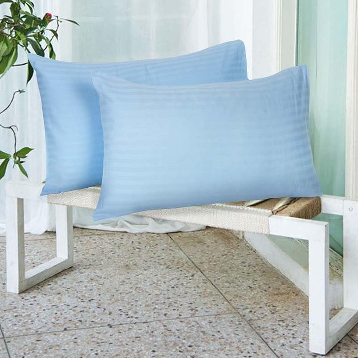 Buy Striped Wonder Pillow Cover (Sky Blue) - Set Of Two at Vaaree online | Beautiful Pillow Covers to choose from