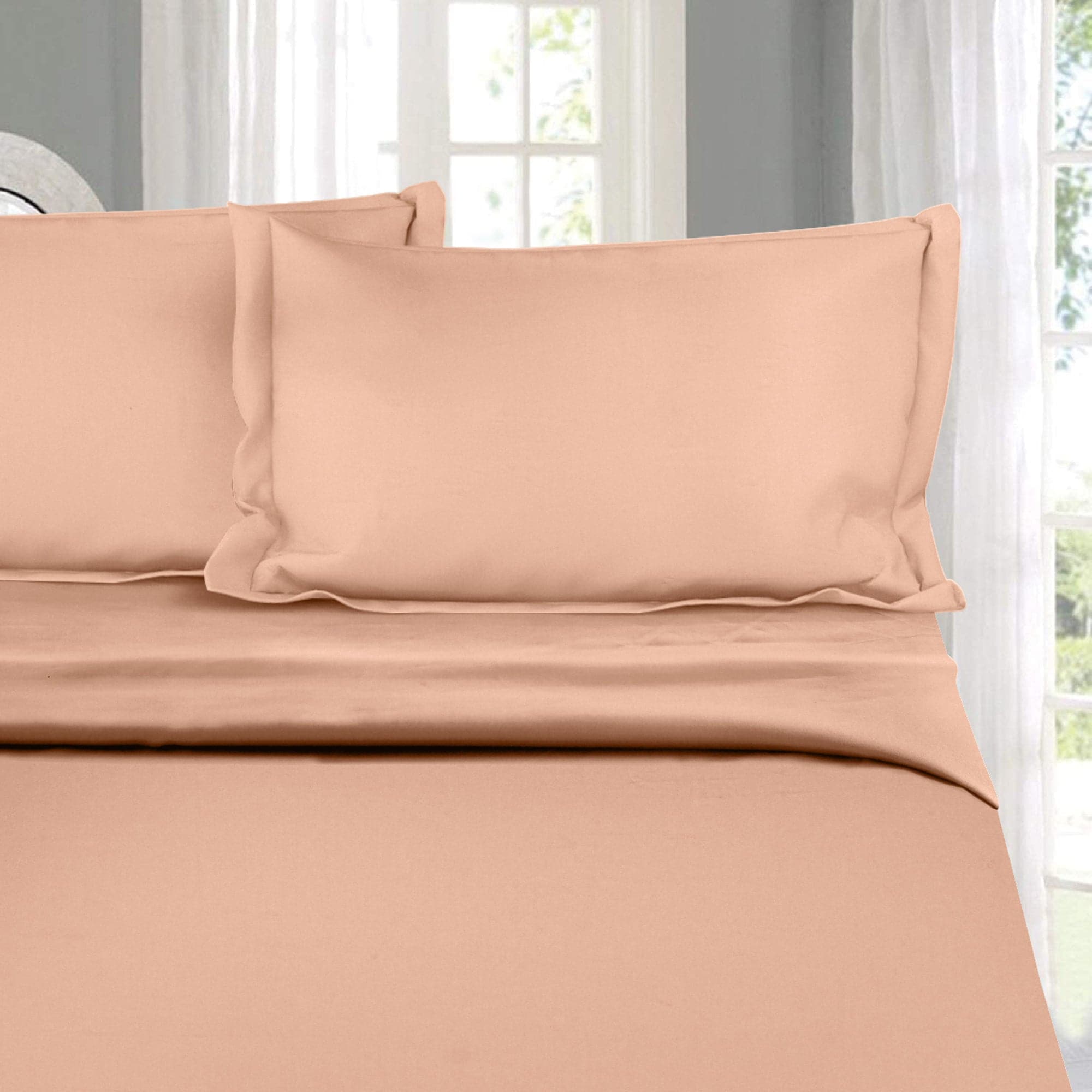 Buy Oakes Solid Bedsheet - Peach Bedsheets from Vaaree