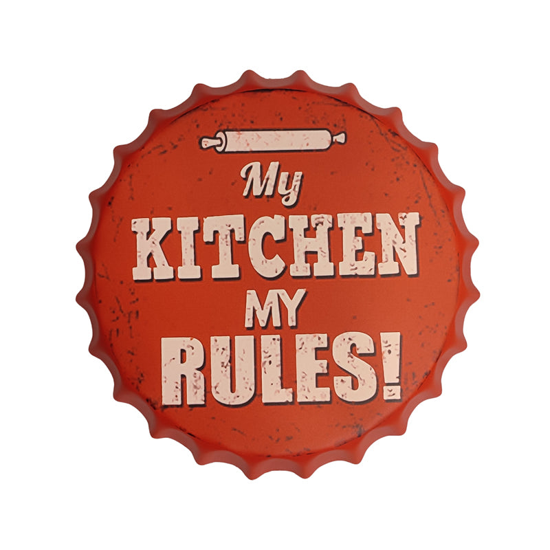 Buy My Kitchen My Rules Bottle Cap Wall Accent Wall Accents from Vaaree