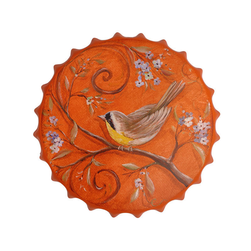 Buy Orange Bird Bottle Cap Wall Accent Wall Accents from Vaaree