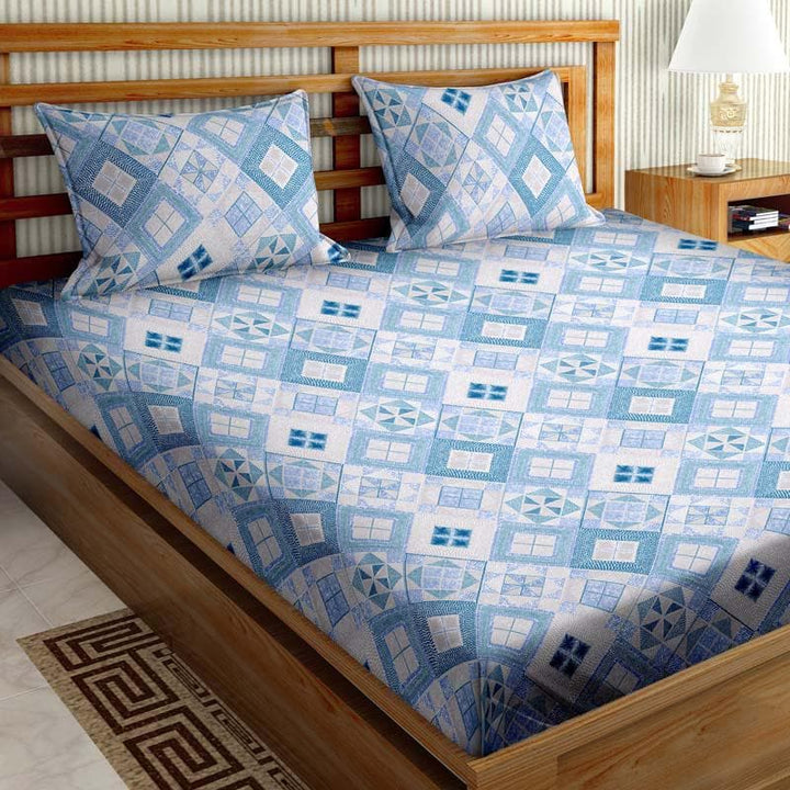 Buy Diagonal Dazzle Bedsheets - Blue at Vaaree online | Beautiful Bedsheets to choose from