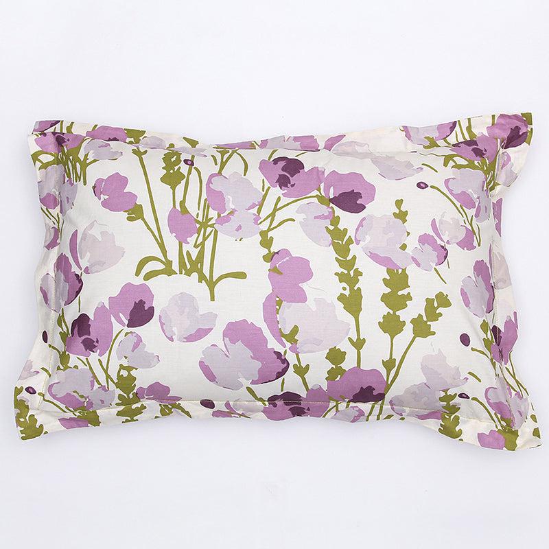 Buy Himalayan Poppies Pillow Cover (Purple) - Set Of Two Pillow Covers from Vaaree