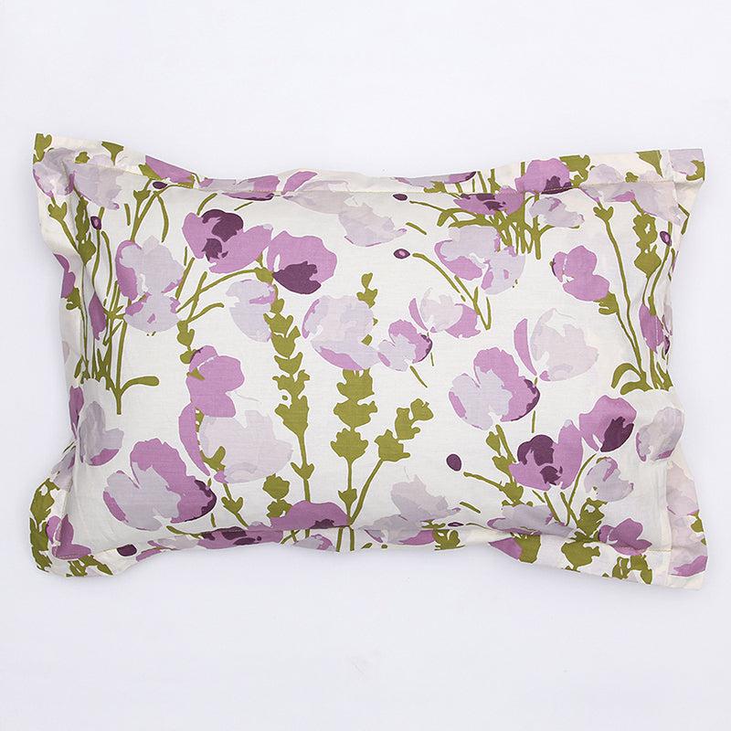 Buy Himalayan Poppies Pillow Cover (Purple) - Set Of Two Pillow Covers from Vaaree