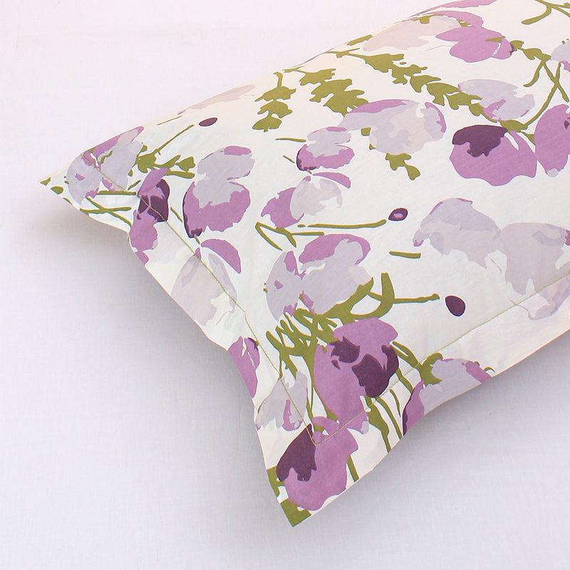 Buy Himalayan Poppies Pillow Cover (Purple) - Set Of Two Pillow Covers from Vaaree