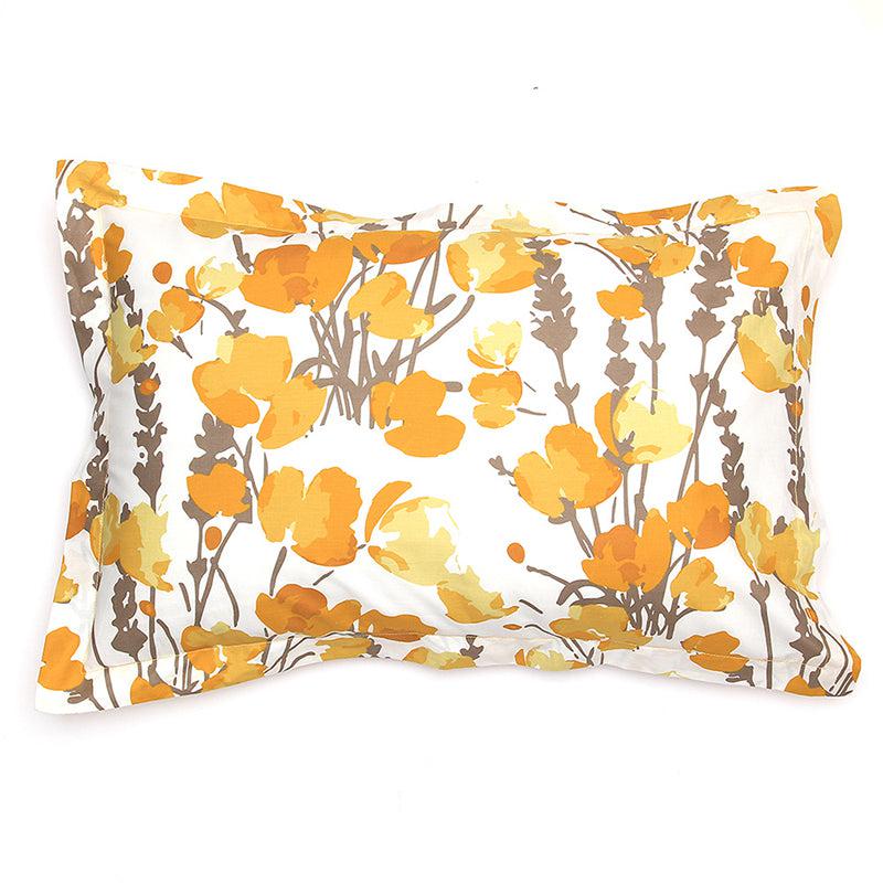 Buy Himalayan Poppies Pillow Cover (Yellow) - Set Of Two Pillow Covers from Vaaree