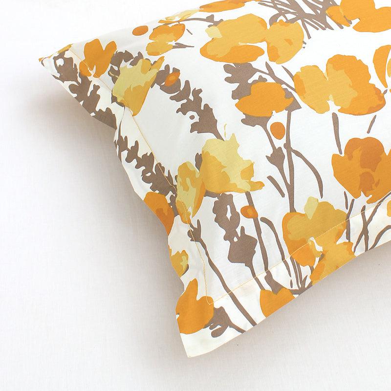 Buy Himalayan Poppies Pillow Cover (Yellow) - Set Of Two Pillow Covers from Vaaree