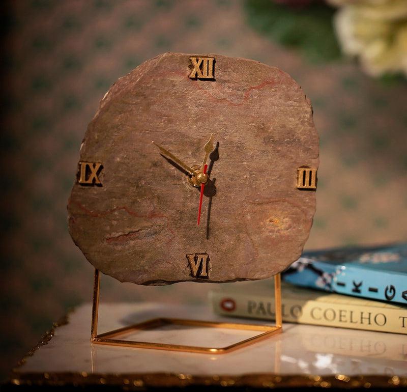 Buy Dursa Peacock SlateTable Clock Table Clock from Vaaree