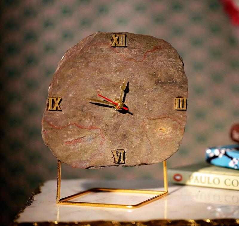 Buy Dursa Peacock SlateTable Clock Table Clock from Vaaree