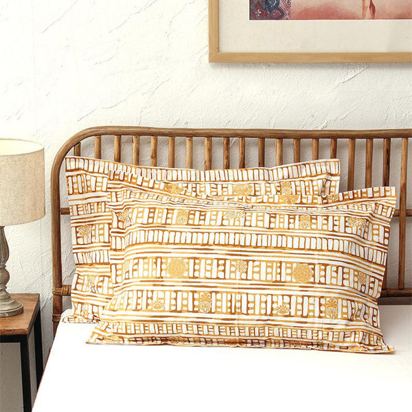 Buy Sanchi Pillow Cover (Yellow) - Set Of Two Pillow Covers from Vaaree