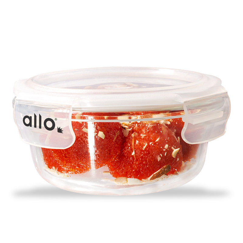 Container - Oliva Round Glass Storage Container - 400 ML