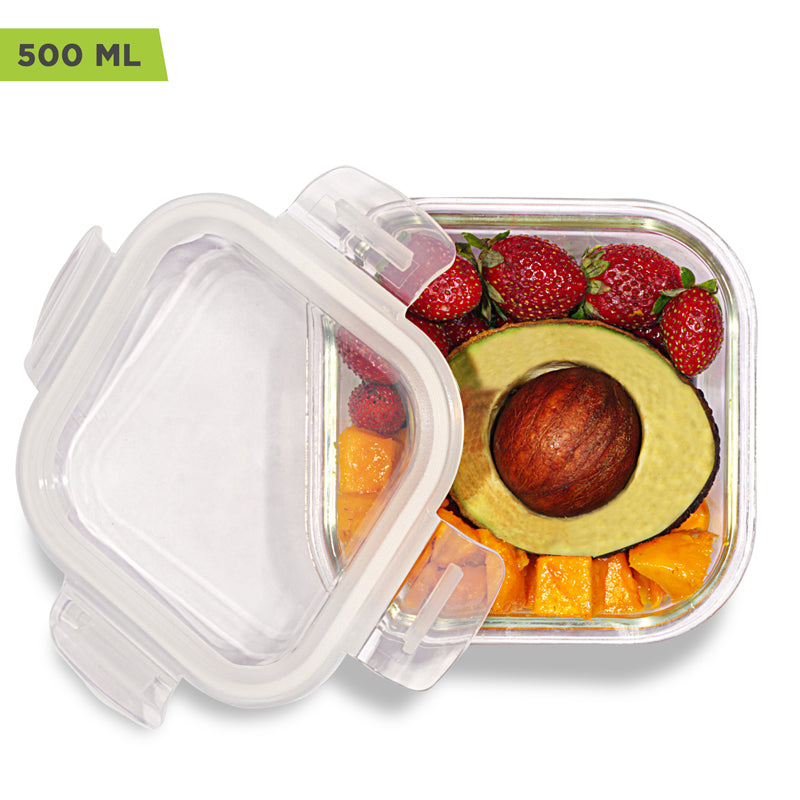 Container - Oliva Square Glass Storage Container - 550 ML