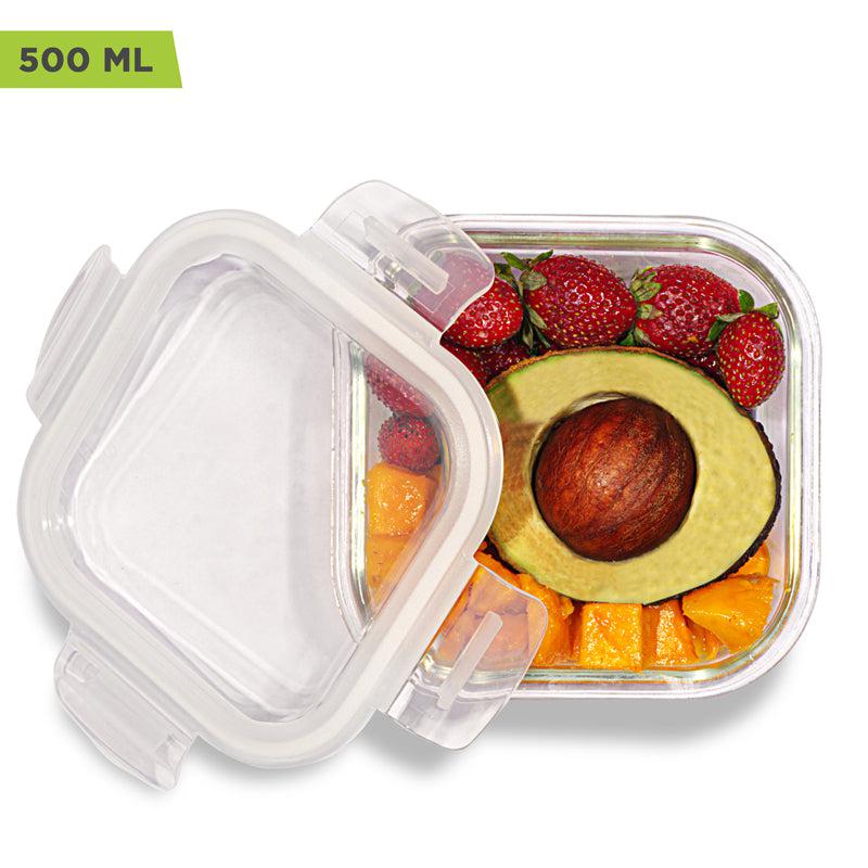 Buy Oliva Square Glass Storage Container - 550 ML Container from Vaaree