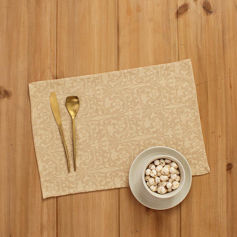 Table Mat - Kuvalaya Placemat (Beige) - Set Of Two