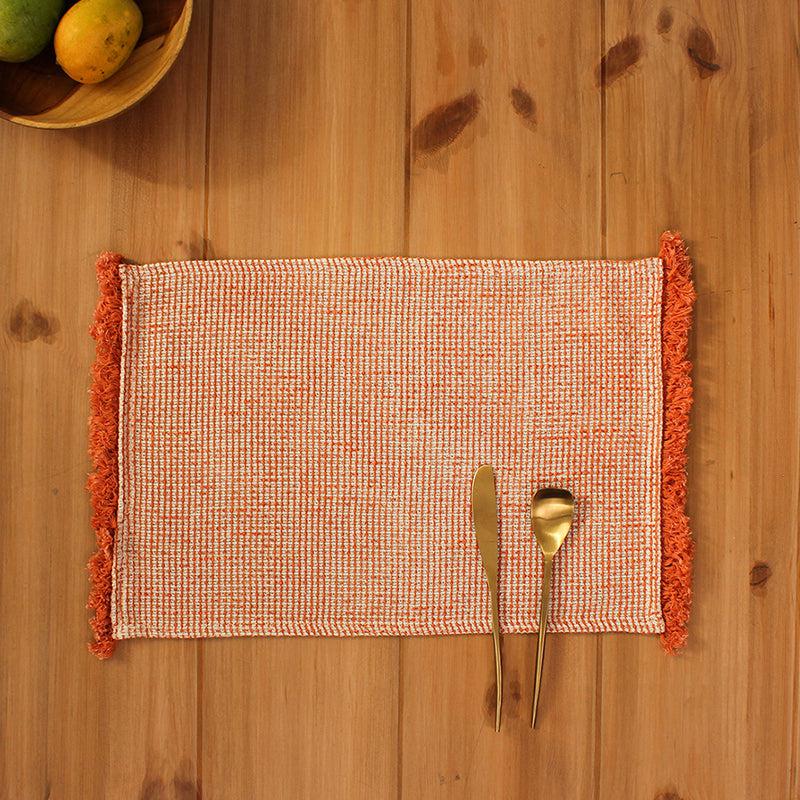 Buy Keri Texture Placemat (Rust) - Set Of Two Table Mats from Vaaree