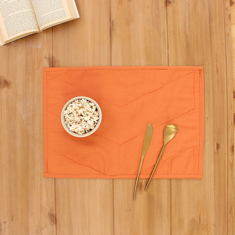 Table Mat - Karanji Placemat (Orange) - Set Of Two