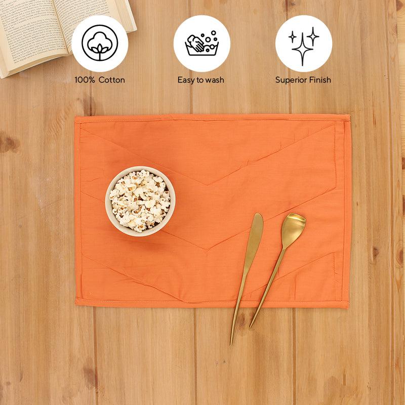 Buy Karanji Placemat (Orange) - Set Of Two Table Mats from Vaaree