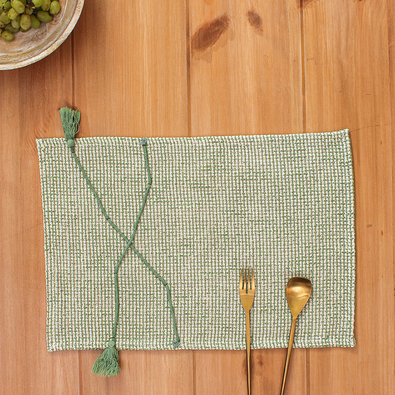 Table Mat - Latika Placemat (Green) - Set Of Two