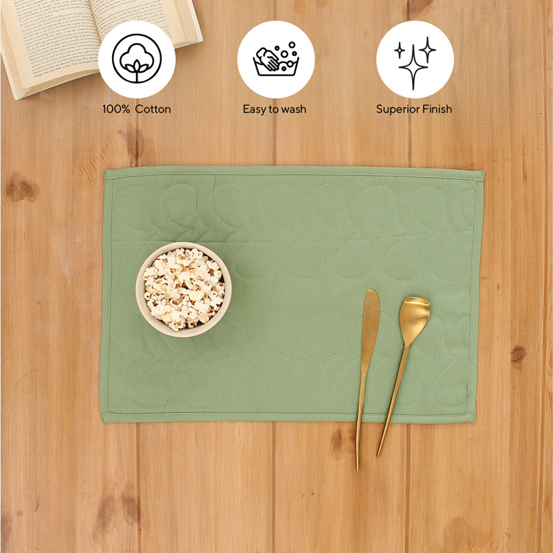 Table Mat - Satsar Placemat (Green) - Set Of Two