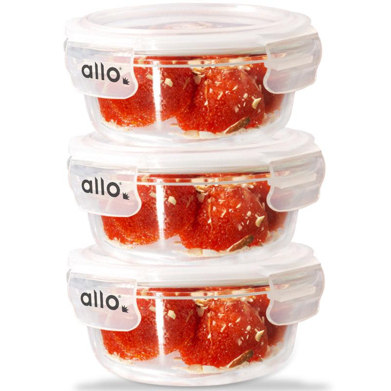 Buy Oliva Round Glass Storage Container (400 ML) - Set Of Three Container from Vaaree