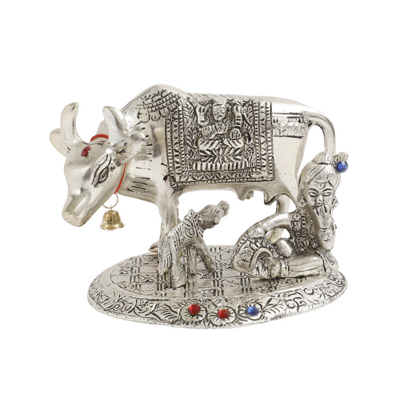 Buy Holy Aluminium Kamdhenu Cow Showpiece Idols & Sets from Vaaree