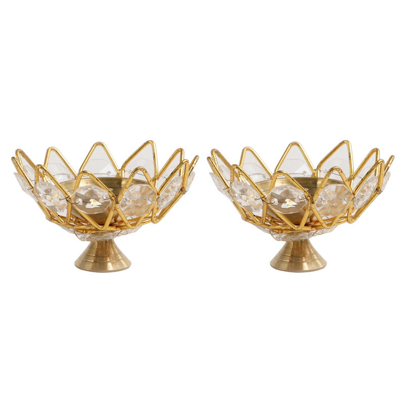 Buy Neelima Crystal Diya (Small) - Set Of Two Diyas from Vaaree