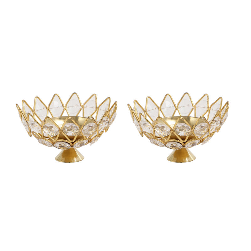 Buy Neelima Crystal Diya (Big) - Set Of Two Diyas from Vaaree