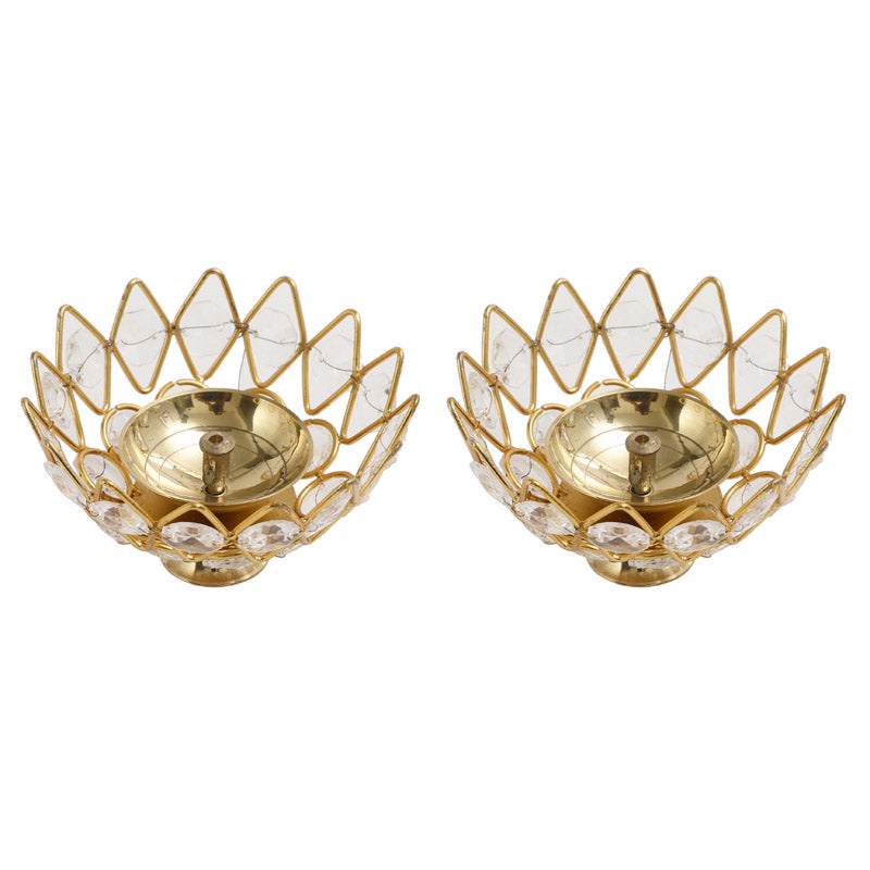 Buy Neelima Crystal Diya (Big) - Set Of Two Diyas from Vaaree