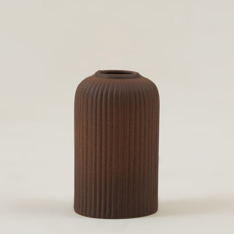 Buy Abdiya Ceramic Vase - Brown Vase from Vaaree