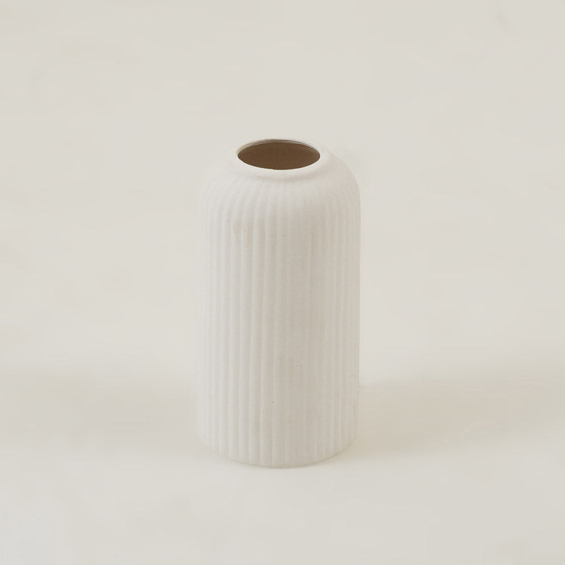 Buy Abdiya Ceramic Vase - White Vase from Vaaree