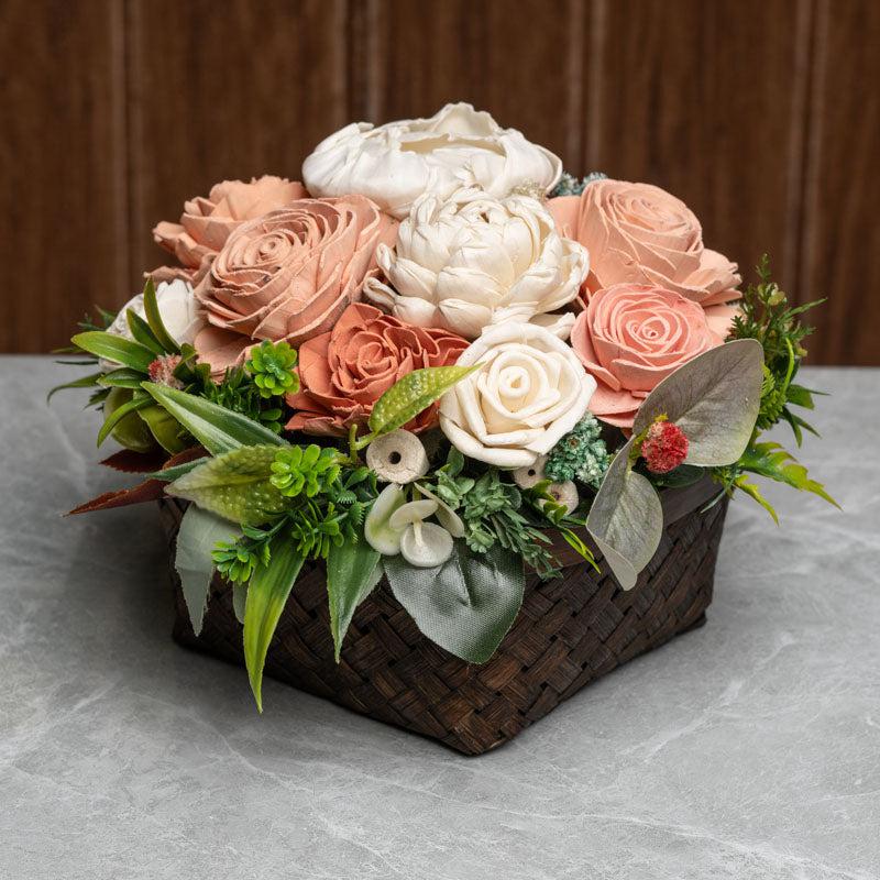 Buy Ember Solawood Floral Basket Artificial Flowers from Vaaree