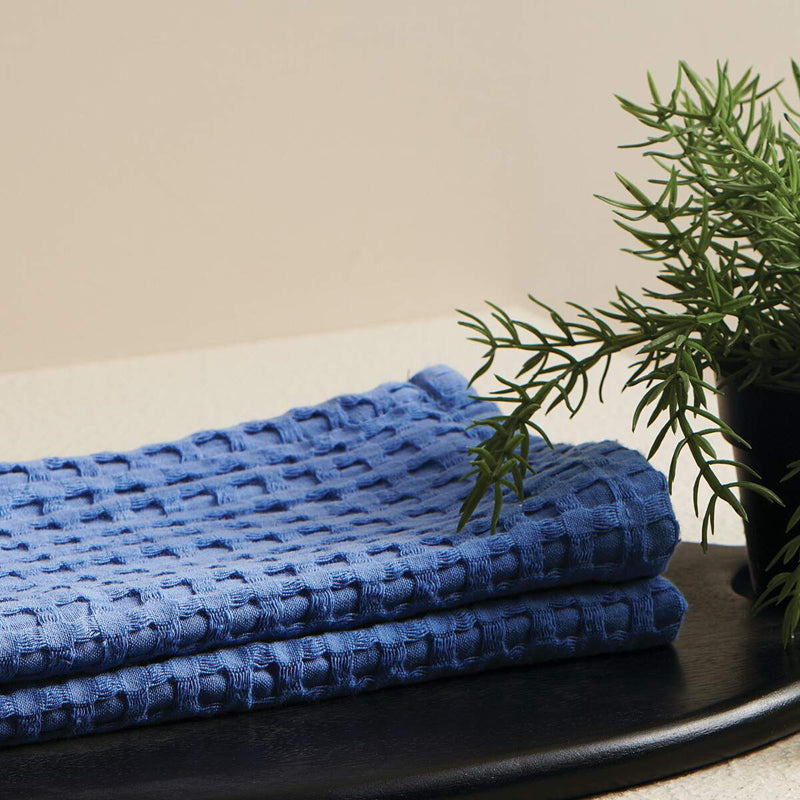 Buy Alyssa Pebble Textured Waffle Towel Combo (Cobalt) - Four Piece Set Towel Sets from Vaaree