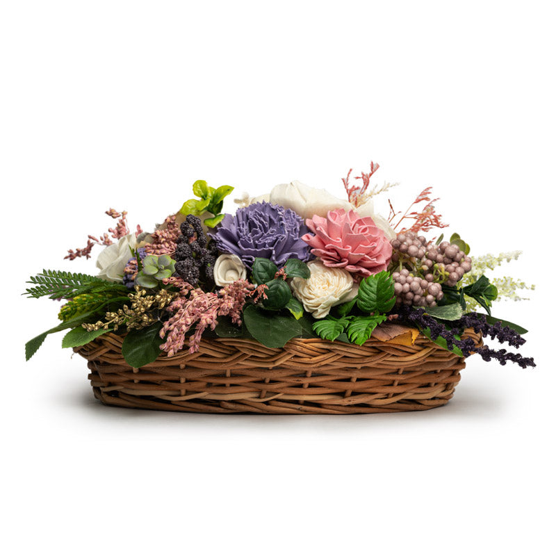 Buy Dalfol Solawood Floral Basket Artificial Flowers from Vaaree