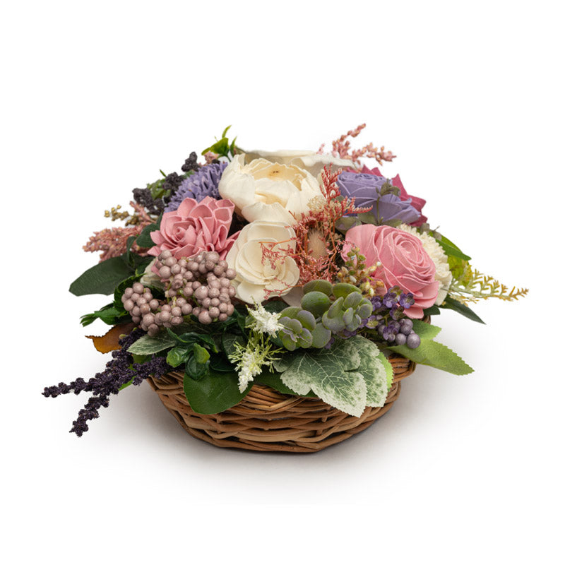 Buy Dalfol Solawood Floral Basket Artificial Flowers from Vaaree