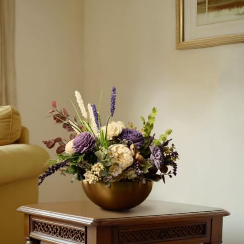 Buy Aldera Solawood Floral Bunch With Pot Artificial Flowers from Vaaree