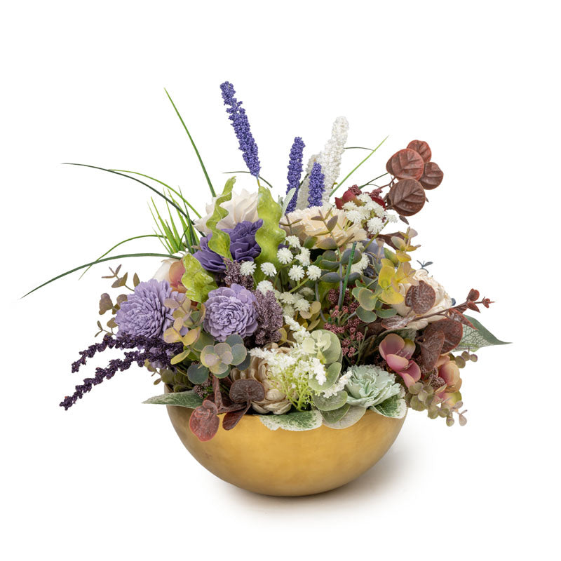 Buy Aldera Solawood Floral Bunch With Pot Artificial Flowers from Vaaree