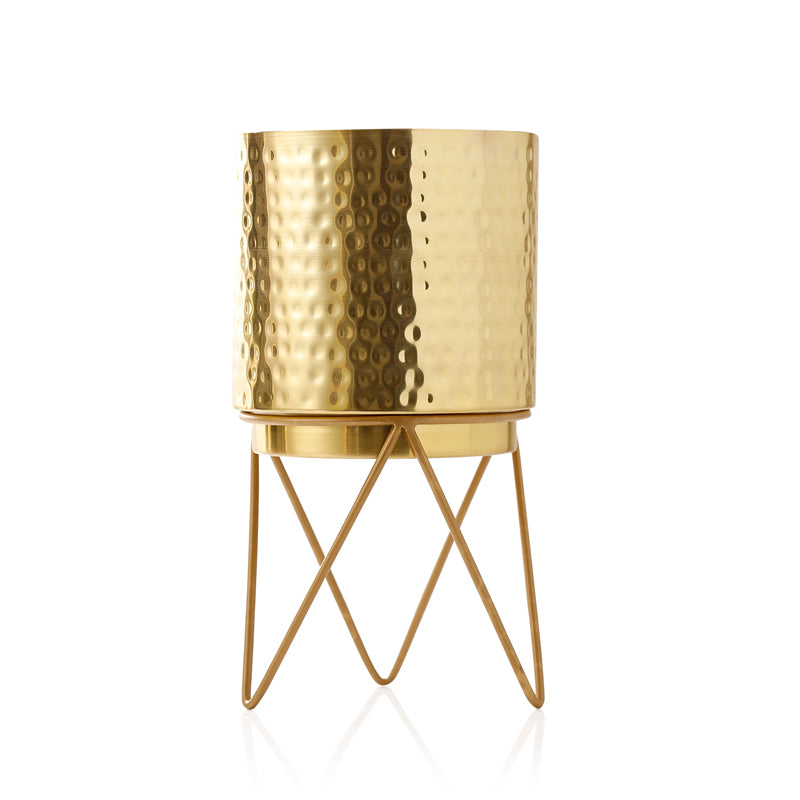 Buy Teodora Hammered Planter - Gold Pots & Planters from Vaaree