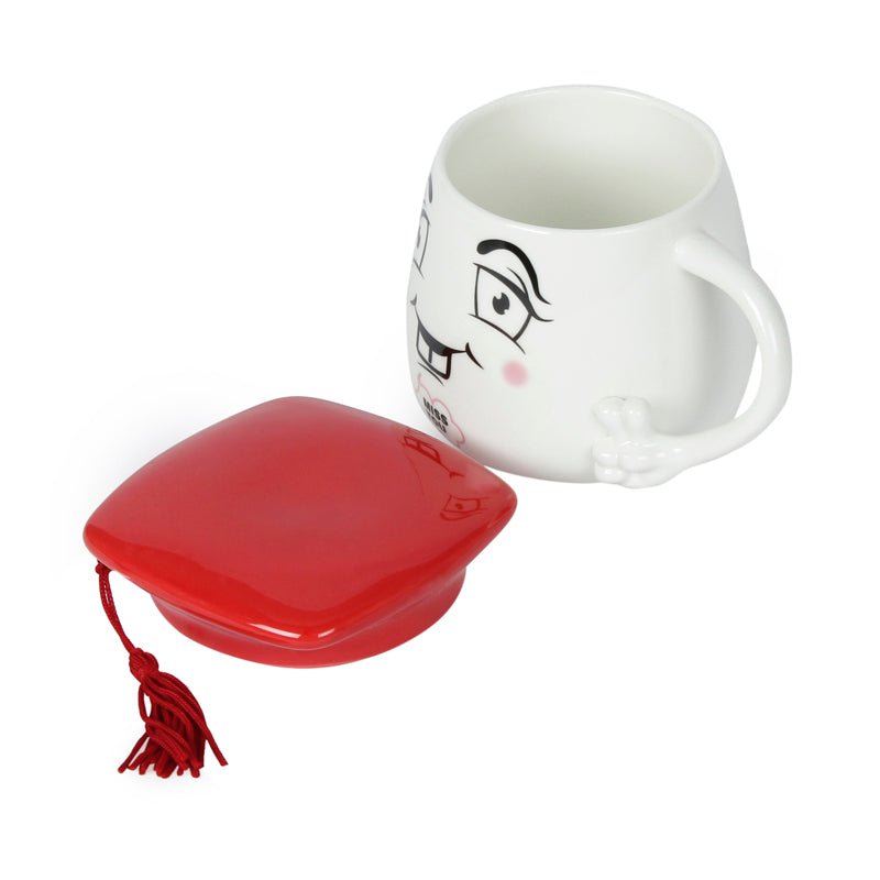 Buy Graduation Cap Mug With Lid (400 ML) - Red Mug & Tea Cup from Vaaree