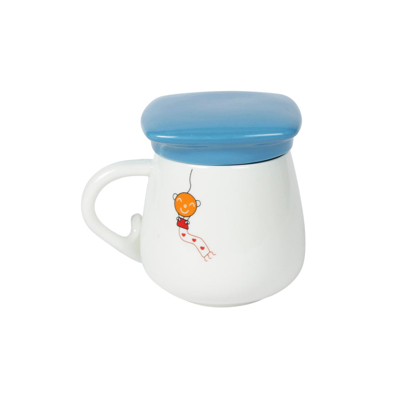 Buy Graduation Cap Quirky Mug With Lid (400 ML) - Blue Mug & Tea Cup from Vaaree